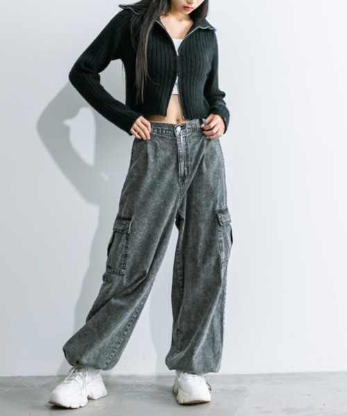 OLIVE des OLIVE（オリーブデオリーブ）の「デニムカーゴパンツ　1032020050（カーゴパンツ・レディース・ブルー/スミクロ/ピンク・FREE）」の5枚目の写真