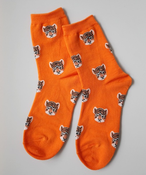 Port(ポート)の「トラ柄 グラフィックデザイン ソックス / クルーソックス(ソックス/靴下・レディース・ピンク/グレー/ブラック/グリーン/アイボリー/グレー系その他/ホワイト系その他/ブラック系その他/レッド/パープル/ブルー/オレンジ/ライム/ベージュ・FREE)」の14枚目の写真