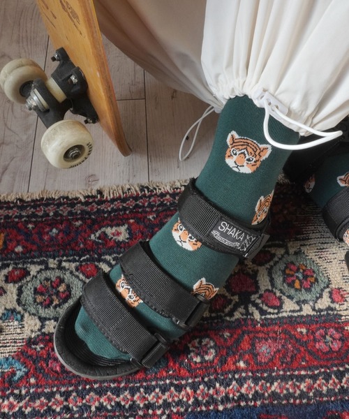 Port(ポート)の「トラ柄 グラフィックデザイン ソックス / クルーソックス(ソックス/靴下・レディース・ピンク/グレー/ブラック/グリーン/アイボリー/グレー系その他/ホワイト系その他/ブラック系その他/レッド/パープル/ブルー/オレンジ/ライム/ベージュ・FREE)」の9枚目の写真