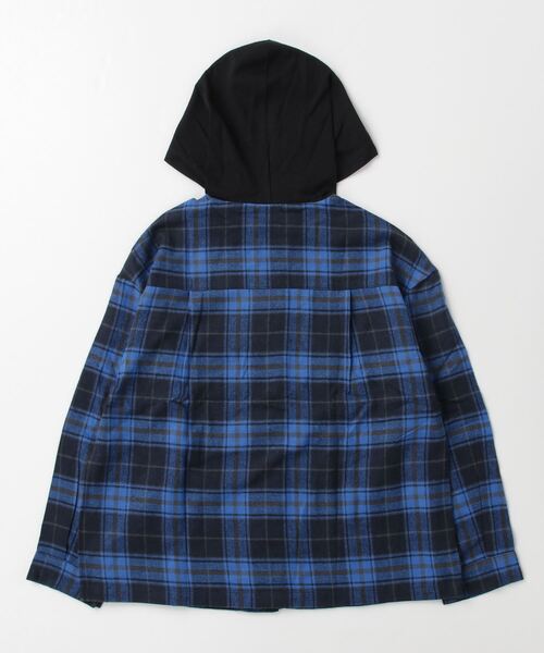 jeans-b（ジーンズベー）の「Jeans-b/ジーンズベー フード付きワイドシャツ（シャツ/ブラウス・キッズ・ブルー/オフホワイト・150cm/160cm/140cm/130cm）」の16枚目の写真