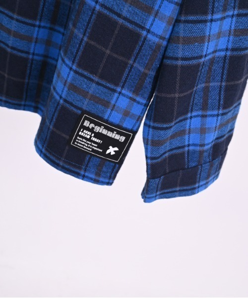 jeans-b（ジーンズベー）の「Jeans-b/ジーンズベー フード付きワイドシャツ（シャツ/ブラウス・キッズ・ブルー/オフホワイト・150cm/160cm/140cm/130cm）」の13枚目の写真