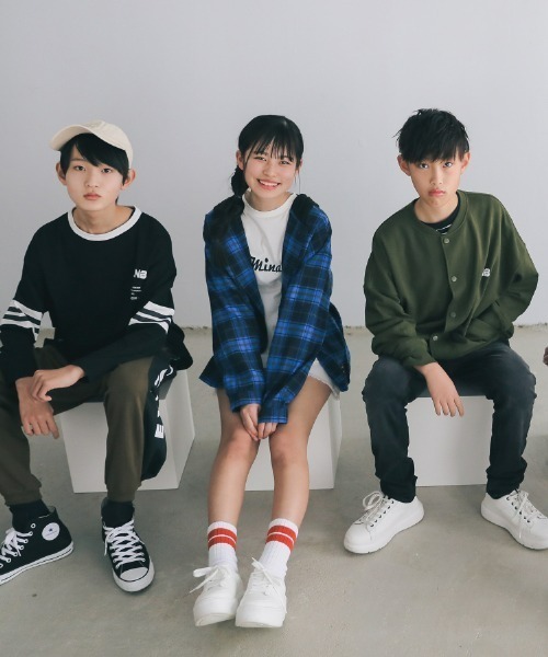 jeans-b（ジーンズベー）の「Jeans-b/ジーンズベー フード付きワイドシャツ（シャツ/ブラウス・キッズ・ブルー/オフホワイト・150cm/160cm/140cm/130cm）」の8枚目の写真