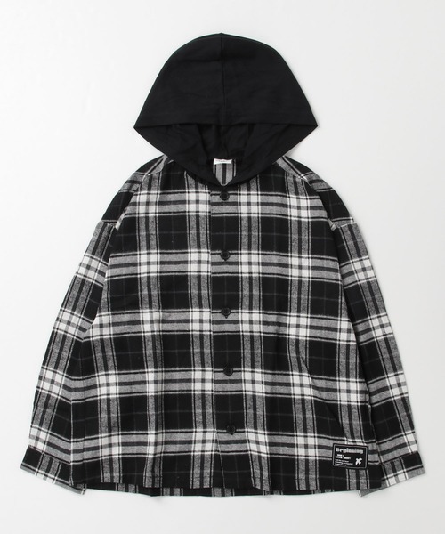 jeans-b（ジーンズベー）の「Jeans-b/ジーンズベー フード付きワイドシャツ（シャツ/ブラウス・キッズ・ブルー/オフホワイト・150cm/160cm/140cm/130cm）」の14枚目の写真