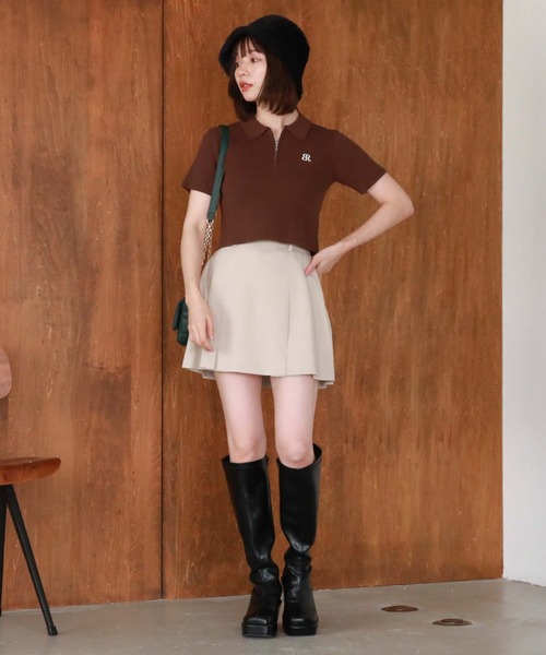 archives（アルシーヴ）の「ボックスプリーツミニスカート（スカート・レディース・アイボリー/ブラック・MEDIUM）」の6枚目の写真