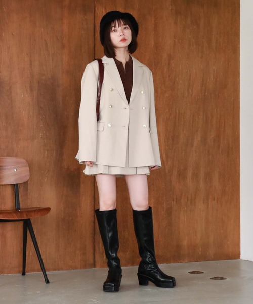 archives（アルシーヴ）の「ボックスプリーツミニスカート（スカート・レディース・アイボリー/ブラック・MEDIUM）」の9枚目の写真