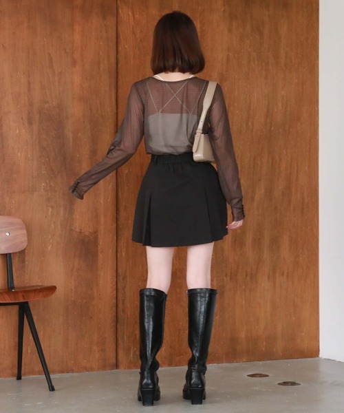 archives（アルシーヴ）の「ボックスプリーツミニスカート（スカート・レディース・アイボリー/ブラック・MEDIUM）」の15枚目の写真