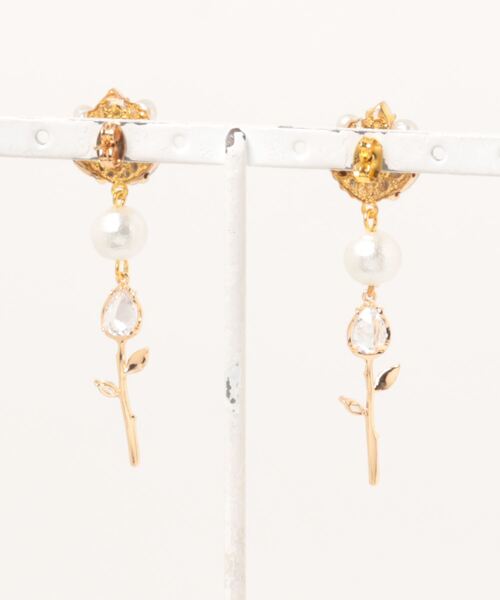 tone(トーン)の「【colzaflap】18kジルコニアチューリップ pierce(MA)(ピアス(両耳用)・レディース・ピンク/アイボリー・FREE)」の9枚目の写真