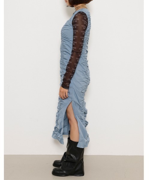 LAGUA GEM（ラグアジェム）の「NYLON ZIP SLIT ワンピース（ワンピース