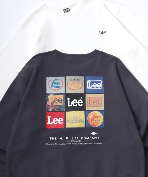 Lee(リー)の「Lee/リー COMPILATION BACK PRINT SWEAT/オーバーサイズ 裏毛 バックプリント ロゴ ワンポイント刺繍 スウェット レディース メンズ トレーナー(スウェット・メンズ・グレー/チャコール/ホワイト・XL/M/L)」の1枚目の写真