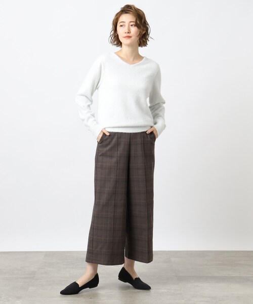 grove(グローブ)の「◆ラメフェザーVネックニット(ニット/セーター・レディース・ライトグレー系9/ブルー/ナチュラル/オフホワイト・02/03/05/01/04)」の5枚目の写真
