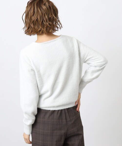 grove(グローブ)の「◆ラメフェザーVネックニット(ニット/セーター・レディース・ライトグレー系9/ブルー/ナチュラル/オフホワイト・02/03/05/01/04)」の10枚目の写真