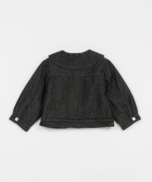 petit main(プティマイン)の「衿デニムジャケット(デニムジャケット・キッズ・ブラック/ブルー・90cm/110cm/130cm/120cm/100cm/80cm)」の3枚目の写真