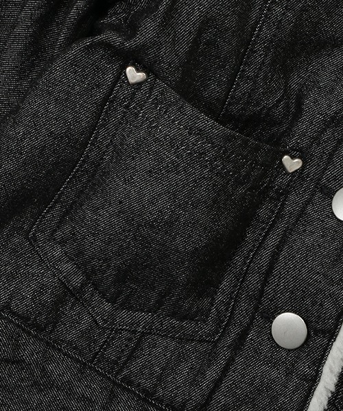 petit main(プティマイン)の「衿デニムジャケット(デニムジャケット・キッズ・ブラック/ブルー・90cm/110cm/130cm/120cm/100cm/80cm)」の6枚目の写真