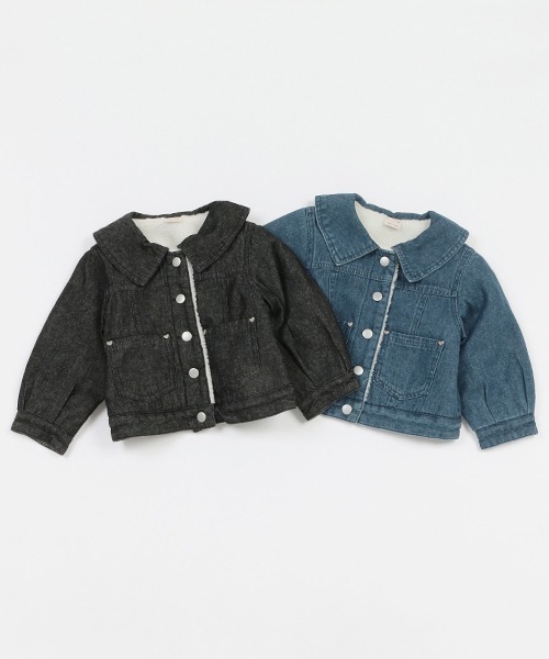 petit main(プティマイン)の「衿デニムジャケット(デニムジャケット・キッズ・ブラック/ブルー・90cm/110cm/130cm/120cm/100cm/80cm)」の10枚目の写真