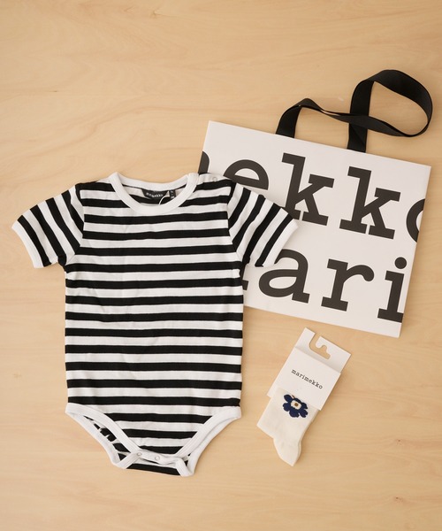 marimekko(マリメッコ)の「【出産祝いギフト】 Tsaraita ロンパース & socks 《ZOZO限定》(ロンパース・キッズ・ブラック・74)」の1枚目の写真