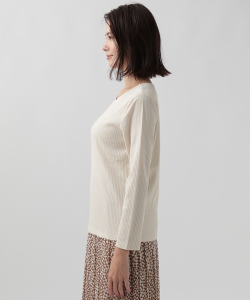 Elura（エルーラ）の「シルケットリブクループルオーバー（Tシャツ/カットソー・レディース・ブラック/ホワイト/ネイビー/ピンクベージュ・LARGE/MEDIUM）」の15枚目の写真