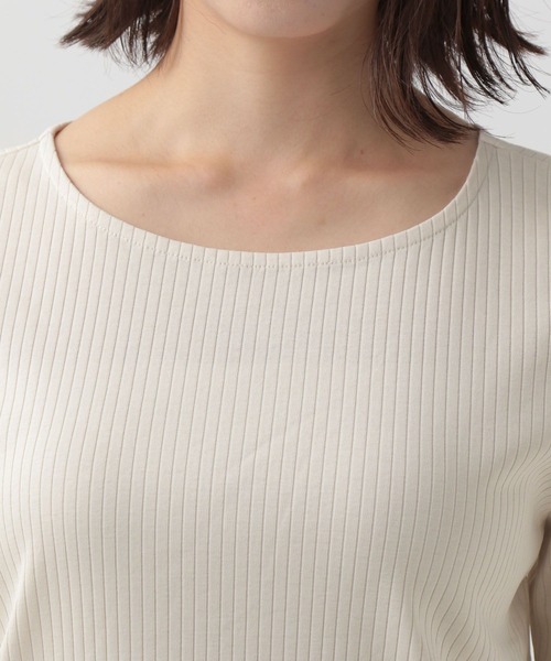 Elura（エルーラ）の「シルケットリブクループルオーバー（Tシャツ/カットソー・レディース・ブラック/ホワイト/ネイビー/ピンクベージュ・LARGE/MEDIUM）」の17枚目の写真