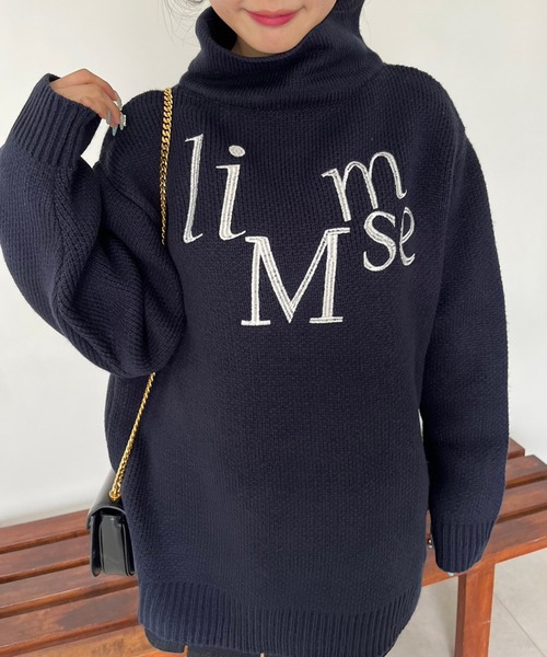 LIMMSE(リムズ)の「【LIMMSE】ビッグ刺繍オーバーサイズニット(ニット/セーター・レディース・アイボリー/サックスブルー/ネイビー・FREE)」の21枚目の写真