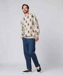 サイコバニー　ウール　フルジップ ニットスタジャン セーター　黒　ブラック