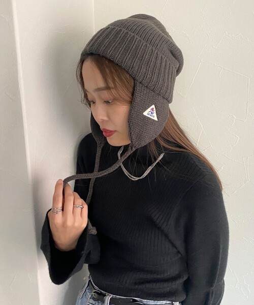GEVACO（ゲバコ）の「【GEVACO/ゲバコ】イヤーマフニットキャップ（ニットキャップ/ビーニー・レディース・ブルー/ネイビー/チャコールグレー・FREE）」の2枚目の写真