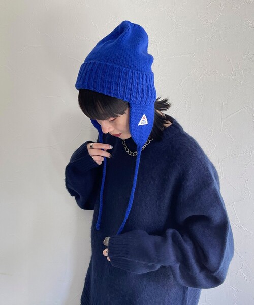 GEVACO（ゲバコ）の「【GEVACO/ゲバコ】イヤーマフニットキャップ（ニットキャップ/ビーニー・レディース・ブルー/ネイビー/チャコールグレー・FREE）」の4枚目の写真