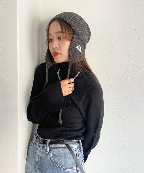 GEVACO（ゲバコ）の「【GEVACO/ゲバコ】イヤーマフニットキャップ（ニットキャップ/ビーニー・レディース・ブルー/ネイビー/チャコールグレー・FREE）」の6枚目の写真