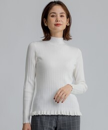 リブハイネック ニット