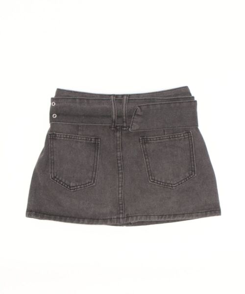 Mayree（メイリー）の「【Mayree】デニム ミニスカート ベルトセット（デニムスカート・レディース・ブラック/ブルー・SMALL/MEDIUM/LARGE）」の7枚目の写真