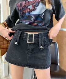 Mayree | 【Mayree】デニム ミニスカート ベルトセット(デニムスカート)