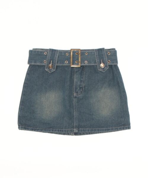 Mayree（メイリー）の「【Mayree】デニム ミニスカート ベルトセット（デニムスカート・レディース・ブラック/ブルー・SMALL/MEDIUM/LARGE）」の10枚目の写真