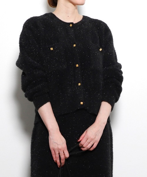 美品　BLACK COMMEdesGARÇONS ラメホワイトカーディガン 美品 BLACK COMMEdesGARÇONS ラメホワイトカーディガン