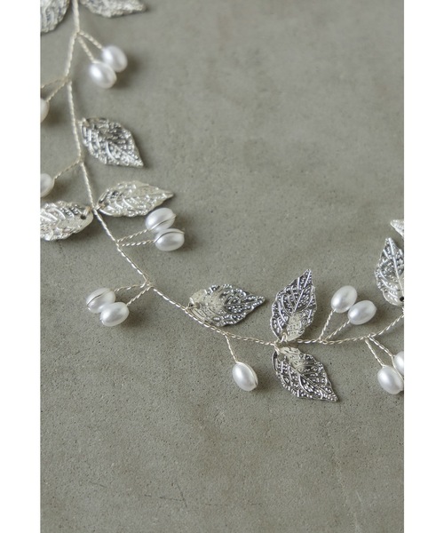 リーフモチーフパールヘッドドレス 結婚式 ウェディング ヘア