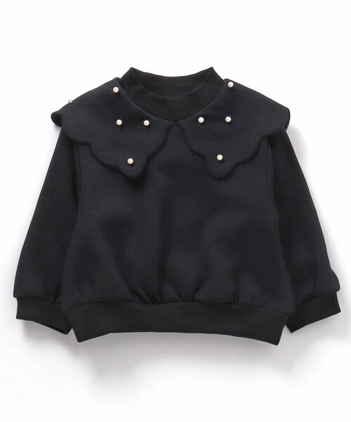 apres les cours（アプレレクール）の「【あったか】裏シャギースカラップ衿トレーナー（スウェット・キッズ・アイボリー/ワインレッド/ブラック・80/130/110/140/90/100/120）」の9枚目の写真