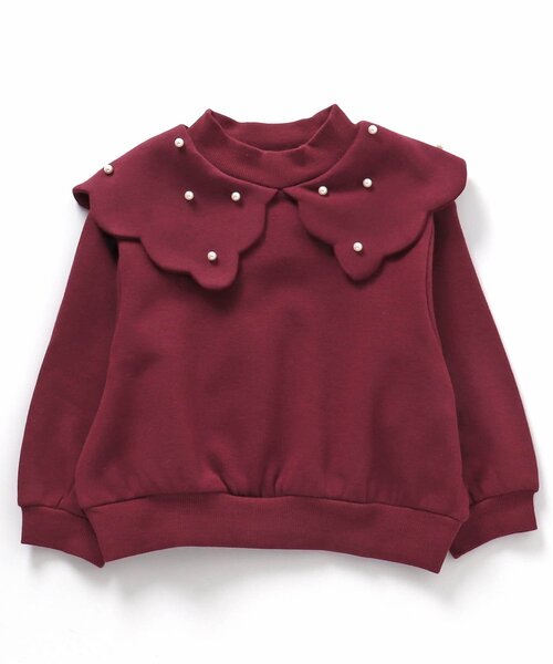 apres les cours（アプレレクール）の「【あったか】裏シャギースカラップ衿トレーナー（スウェット・キッズ・アイボリー/ワインレッド/ブラック・80/130/110/140/90/100/120）」の12枚目の写真