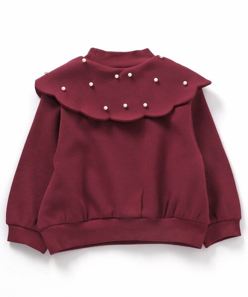 apres les cours（アプレレクール）の「【あったか】裏シャギースカラップ衿トレーナー（スウェット・キッズ・アイボリー/ワインレッド/ブラック・80/130/110/140/90/100/120）」の15枚目の写真