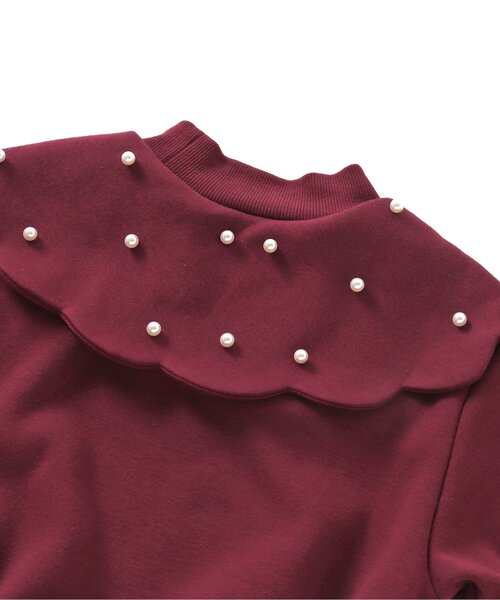 apres les cours（アプレレクール）の「【あったか】裏シャギースカラップ衿トレーナー（スウェット・キッズ・アイボリー/ワインレッド/ブラック・80/130/110/140/90/100/120）」の17枚目の写真