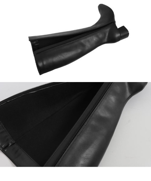 KOBE LETTUCE（コウベレタス）の「フェイクレザーロングブーツ（ブーツ・レディース・ブラック・LL/L/M/3L）」の8枚目の写真
