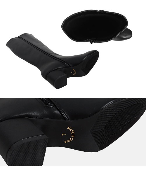 KOBE LETTUCE（コウベレタス）の「フェイクレザーロングブーツ（ブーツ・レディース・ブラック・LL/L/M/3L）」の9枚目の写真