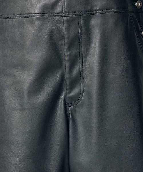 セール】フェイクレザーオーバーオール（サロペット