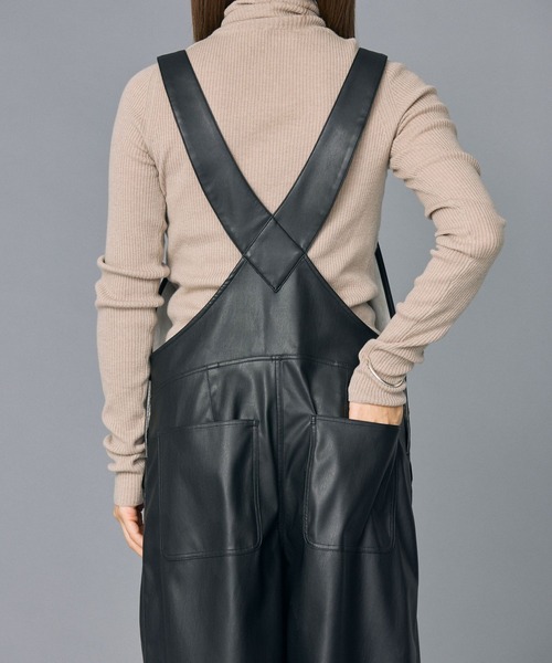 新品未使用 タグ付き BABYLONE バビロン フェイクレザーオーバーオール セール】フェイクレザーオーバーオール（サロペット