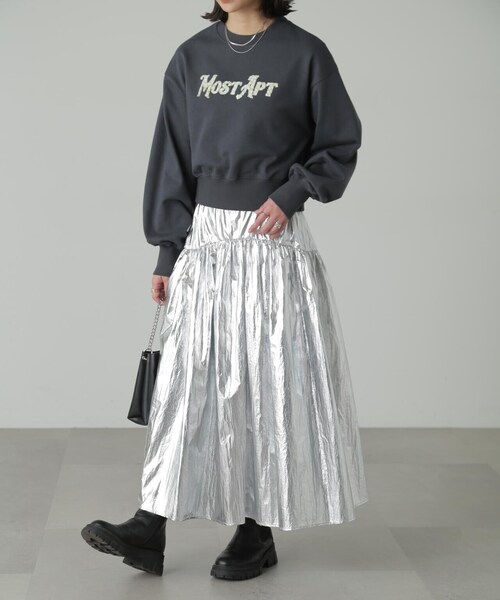 FREE'S MART(フリーズマート)の「◆サガラワッペンショート丈スウェット(スウェット・レディース・ホワイト/ホワイト系その他/ブラック・FREE)」の6枚目の写真