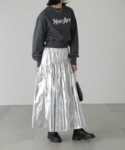 FREE'S MART(フリーズマート)の「◆サガラワッペンショート丈スウェット(スウェット・レディース・ホワイト/ホワイト系その他/ブラック・FREE)」の7枚目の写真