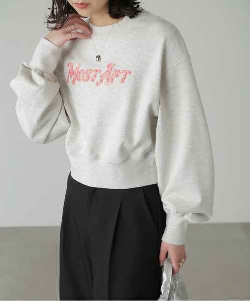 FREE'S MART(フリーズマート)の「◆サガラワッペンショート丈スウェット(スウェット・レディース・ホワイト/ホワイト系その他/ブラック・FREE)」の2枚目の写真