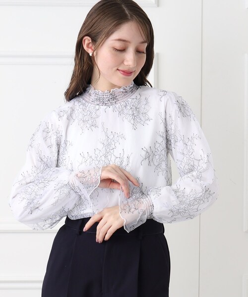 index（インデックス）の「◆≪通勤・セレモニー対応≫ S-LLsize／バイカラーレースプルオーバー【洗濯機洗い可】（Tシャツ/カットソー・レディース・ホワイト系5/ブラック系4/ベージュ系その他7・36/38/40/42）」の20枚目の写真