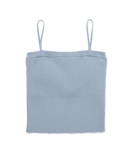ADAM ET ROPE'（アダムエロペ）の「カップ付きリブニットキャミソール（キャミソール・レディース・ブラック/サックスブルー・FREE）」の8枚目の写真