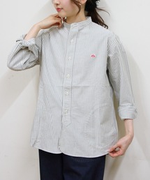 DANTON/ダントン バンドカラーシャツロングスリーブ チェック&ストライプ BAND COLLAR SHIRT LONGSLEEVE CHECK&STRIPE(メンズ) DT-B0280 OXP