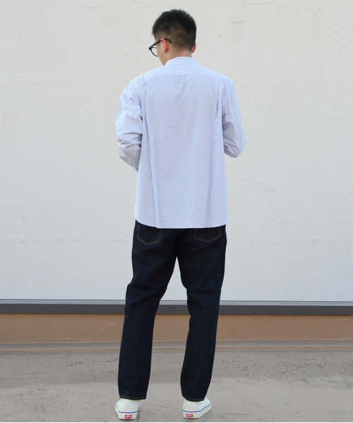 ポルテデブトン　ストライプバンドカラーシャツ　Free 24ss 日本製 DANTON（ダントン）の「DANTON/ダントン バンドカラーシャツ