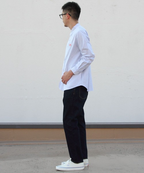 DANTON（ダントン）の「DANTON/ダントン　バンドカラーシャツロングスリーブ　チェック＆ストライプ　BAND COLLAR SHIRT LONGSLEEVE CHECK＆STRIPE（メンズ）　DT-B0280 OXP（シャツ/ブラウス・メンズ・ブラック/サックスブルー/ブラック系その他2/オリーブ・42/44/40）」の12枚目の写真