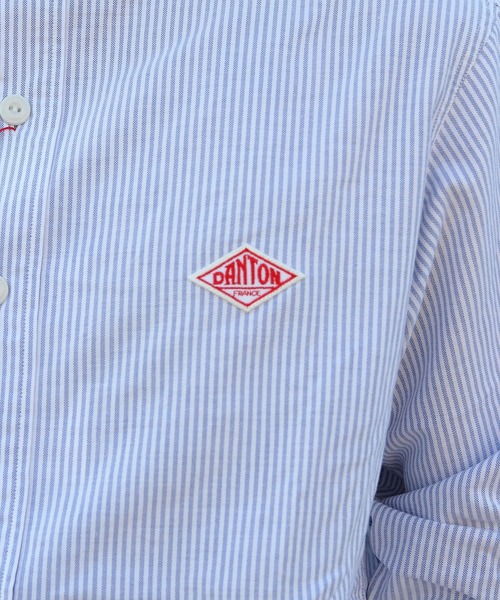 DANTON（ダントン）の「DANTON/ダントン　バンドカラーシャツロングスリーブ　チェック＆ストライプ　BAND COLLAR SHIRT LONGSLEEVE CHECK＆STRIPE（メンズ）　DT-B0280 OXP（シャツ/ブラウス・メンズ・ブラック/サックスブルー/ブラック系その他2/オリーブ・42/44/40）」の6枚目の写真