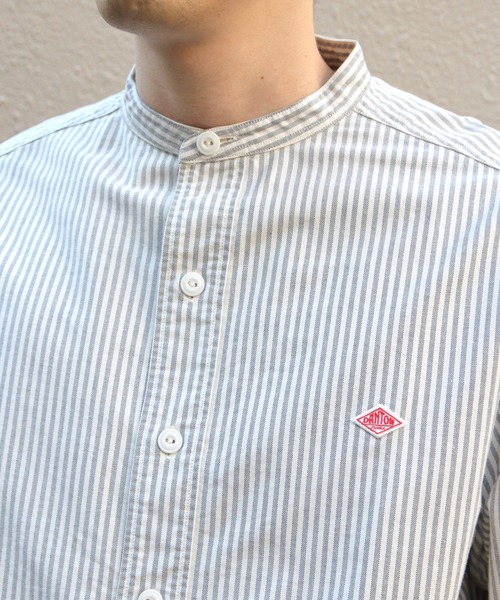 DANTON(ダントン)の「DANTON/ダントン バンドカラーシャツロングスリーブ チェック&ストライプ BAND COLLAR SHIRT LONGSLEEVE CHECK&STRIPE(メンズ) DT-B0280 OXP(シャツ/ブラウス・メンズ・ブラック/サックスブルー/ブラック系その他2/オリーブ・42/44/40)」の8枚目の写真